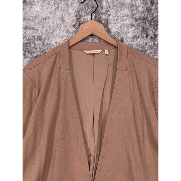 Soft Surroundings Jacket 3X Womens Brown Ponte Collarless Modern Blazer Plus Sz - Picture 2 of 8